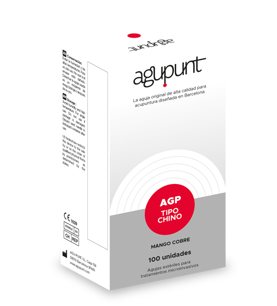 Aguja de acupuntura  Mango cobre sin tubo guía 0,30X40 (100un.)